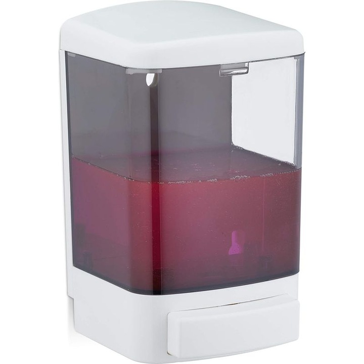 Fali folyékonyszappan adagoló 1000ml fehér fekete 19x11.5x11cm