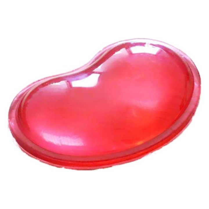 Ergonomikus egérpad szív alakú, szilikon gél, áttetsző