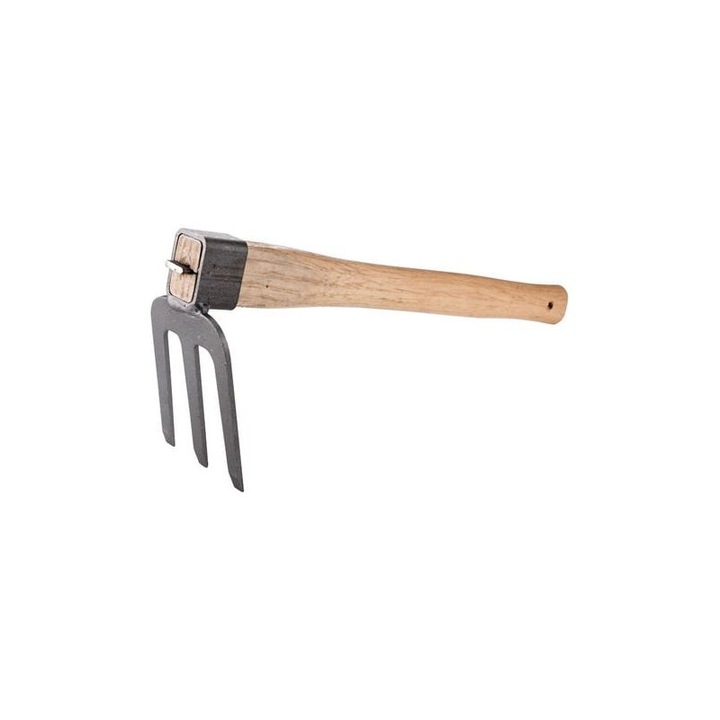 Kerti kis kapa, fa nyél, 36cm, három fog