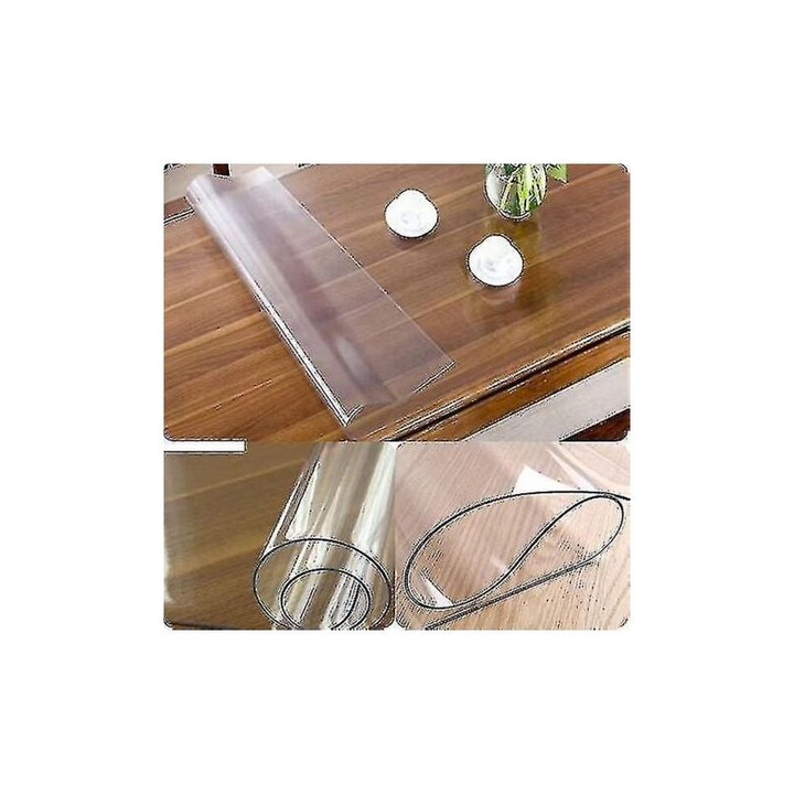 Átlátszó PVC asztalterítő 160x90 cm beltéri
