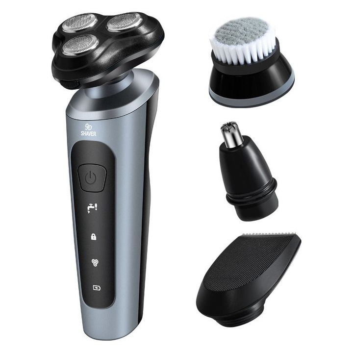 Мултифункционален комплект за бръснене 4-в-1, черен, USB, водоустойчив
