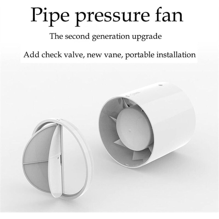 Csőventilátor 100mm 12W csendes fehér 89x98x98mm