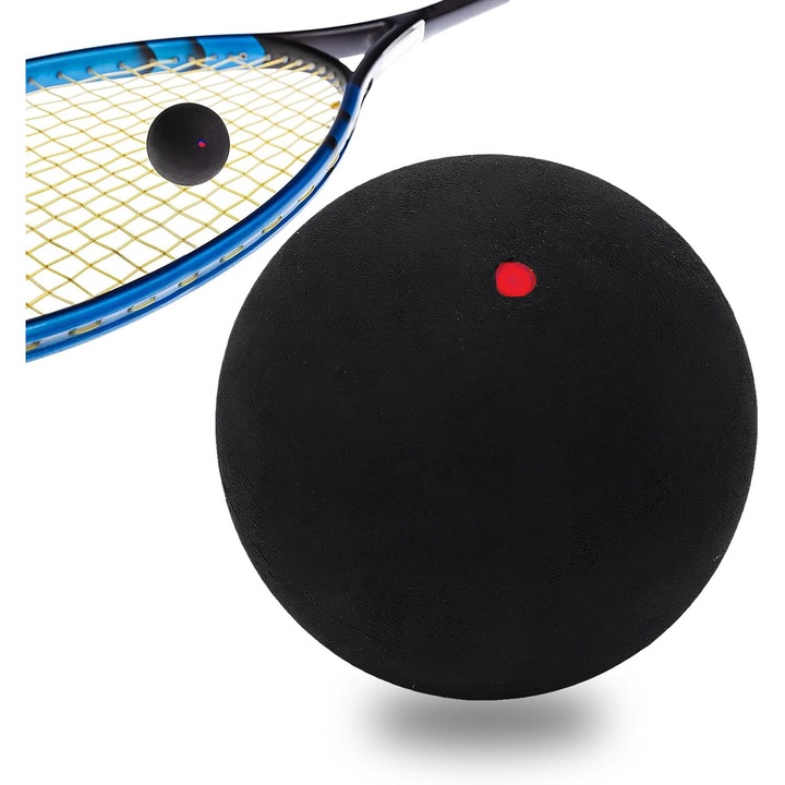 Squash labda piros ponttal, középhaladó szint, ellenálló gumi, 38 mm átmérő