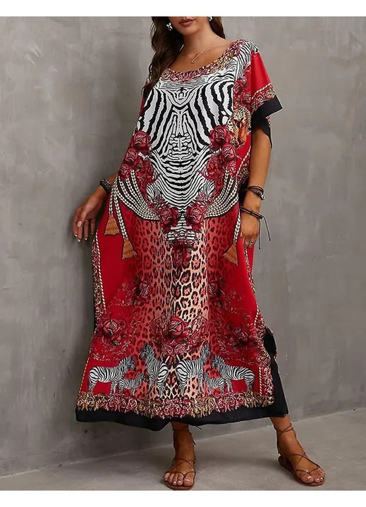 Rochie de plaja lunga kaftan multicolor 50x20x48 inch