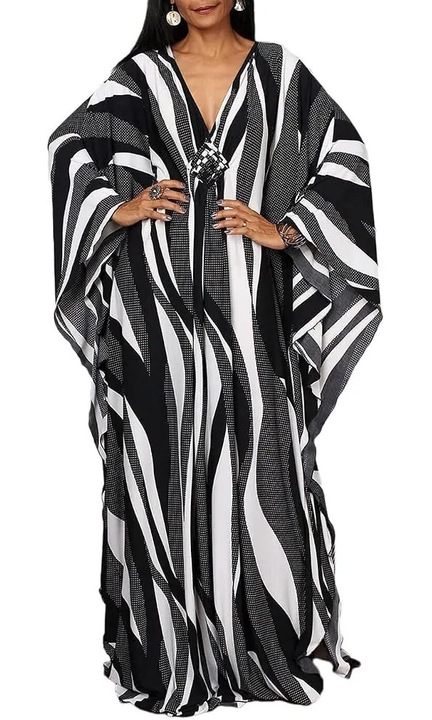 Etnikai kaftán strandruha plus size többszínű 164x141x124cm