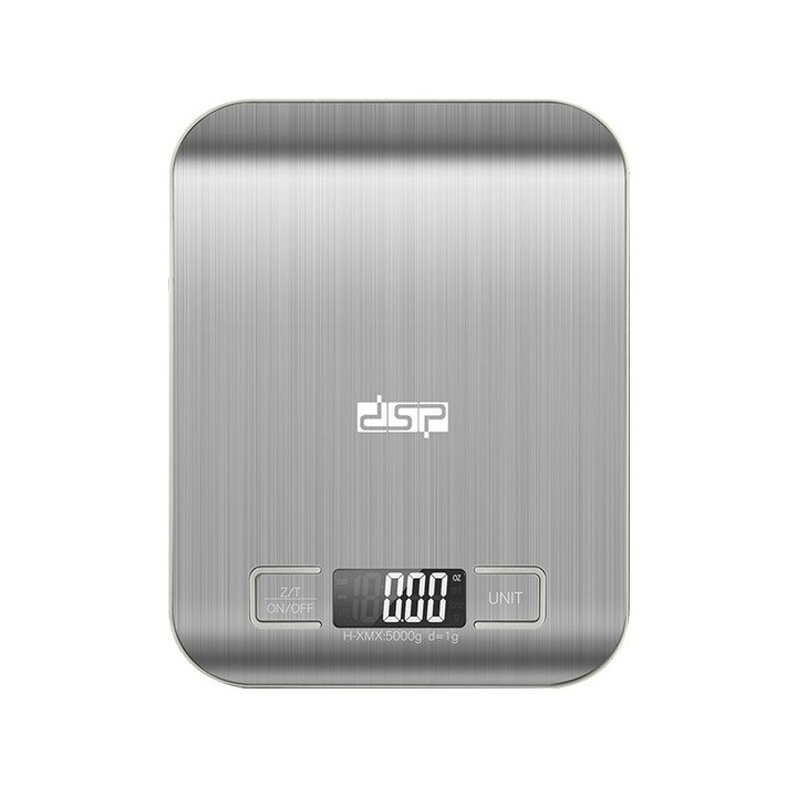 Cantar de bucatarie DSP KD7012 digital inox alb 14x18cm