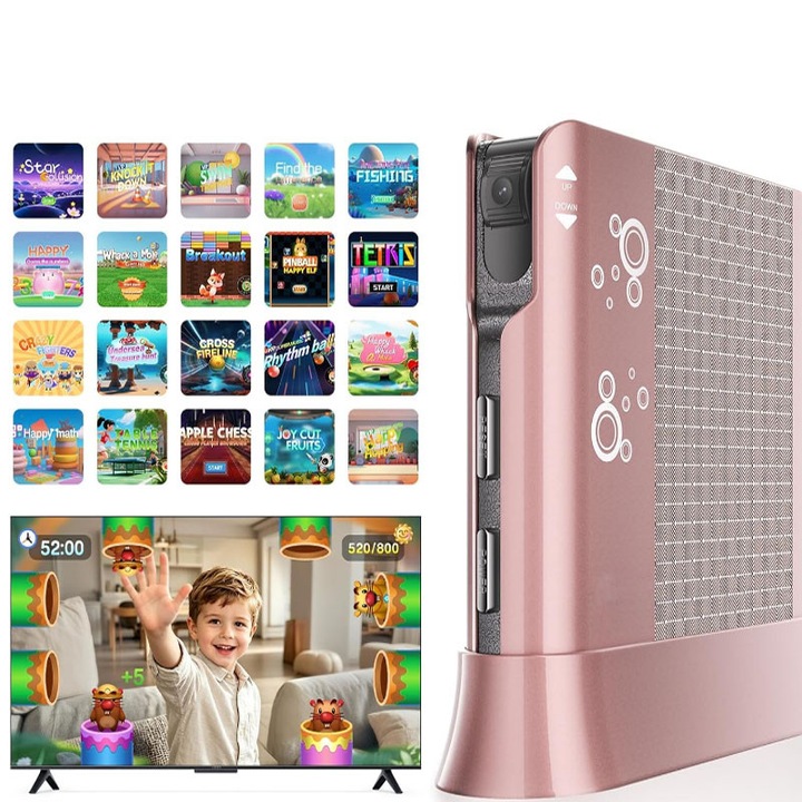 Consola de jocuri AR Motion pentru copii, bedee, sistem de jocuri video Plug & Play pentru TV, activitate fizica in interior si distractie in familie, excelenta pentru noptile de jocuri
