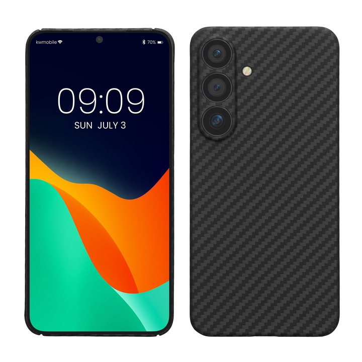 Husa Kalibri pentru Samsung Galaxy S25, protectie la socuri, aramida, negru