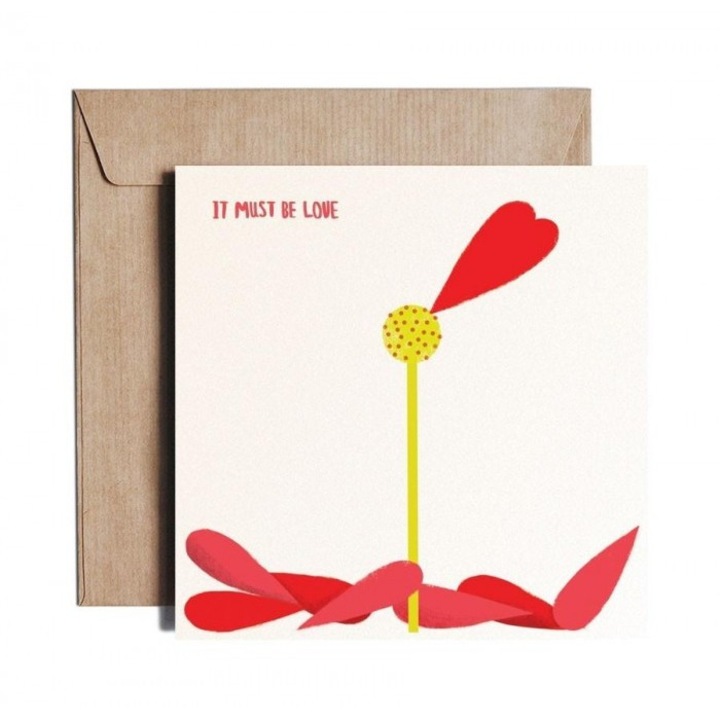 Felicitare Pieskot It Must Be Love, 15x15cm, folie