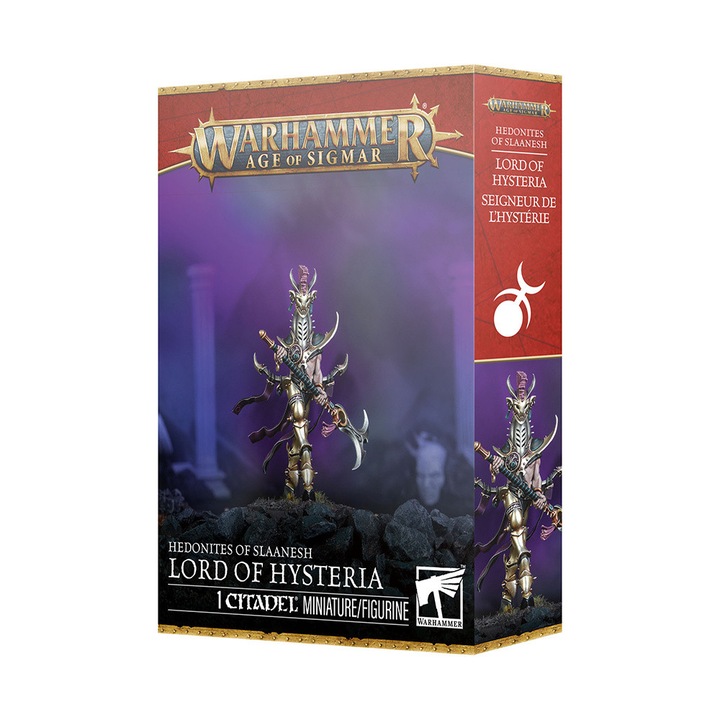 Warhammer Age of Sigmar játékkiegészítő, Lord of Hysteria Hedonites of Slaanesh, Games Workshop, 1 miniatúra, szürke