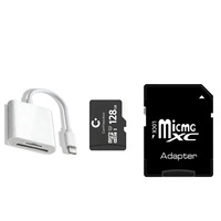 Card De Memorie MicroSD 128 GB carrlinechoo, Cu Adaptor SD Inclus, Clasa 10, De Mare Viteza, Compatibil Cu Camera Foto, Video, Dvr Auto, Camera De Supraveghere, Telefon, Laptop, Tableta, Negru