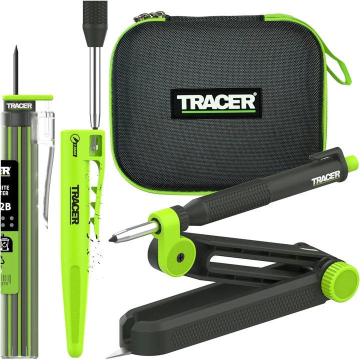 Instrument de trasat TRACER TrueScribe 2.0 — trasare paralela 1-100 mm, contur si compas, cu creion, mine si cutie (TTSK1)