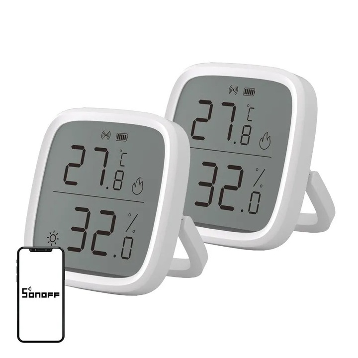 SONOFF ZigBee SNZB-02D Hőmérséklet- és páratartalom érzékelő, 2 darabos csomag