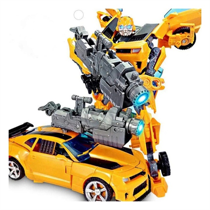 Модел фигурка на Transformers Bumblebee, Chelfonds®, сплав и пластмасови материали, 18 см, подходяща за възраст над 12 години, има два режима, жълт