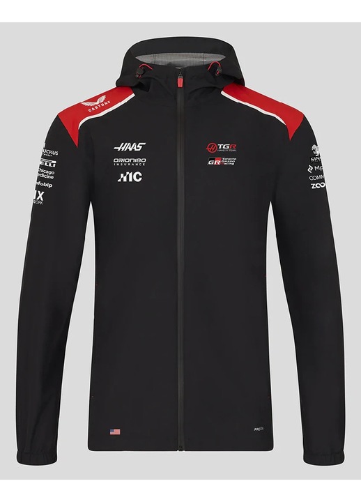 Férfi esőkabát, Castore, Haas F1, fekete, 3XL INTL