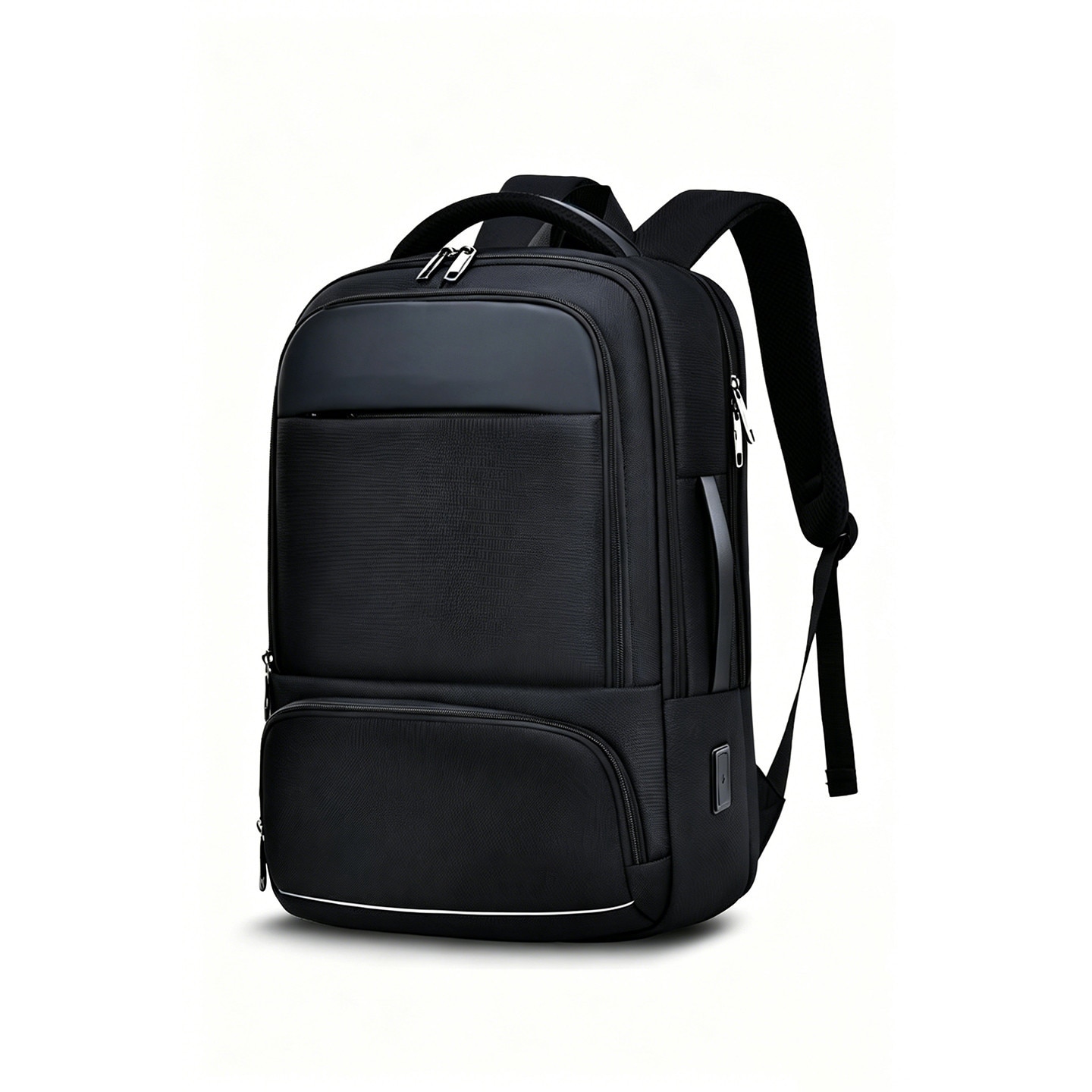 Geanta pentru laptop de 16, 2 inch, rucsac de birou de mare capacitate, rucsac de calatorie cu mai multe compartimente, rucsac pentru navetisti, echipat cu porturi duale Type-C si USB-A, material impermeabil, dimensiuni 45*30*17 cm, negru