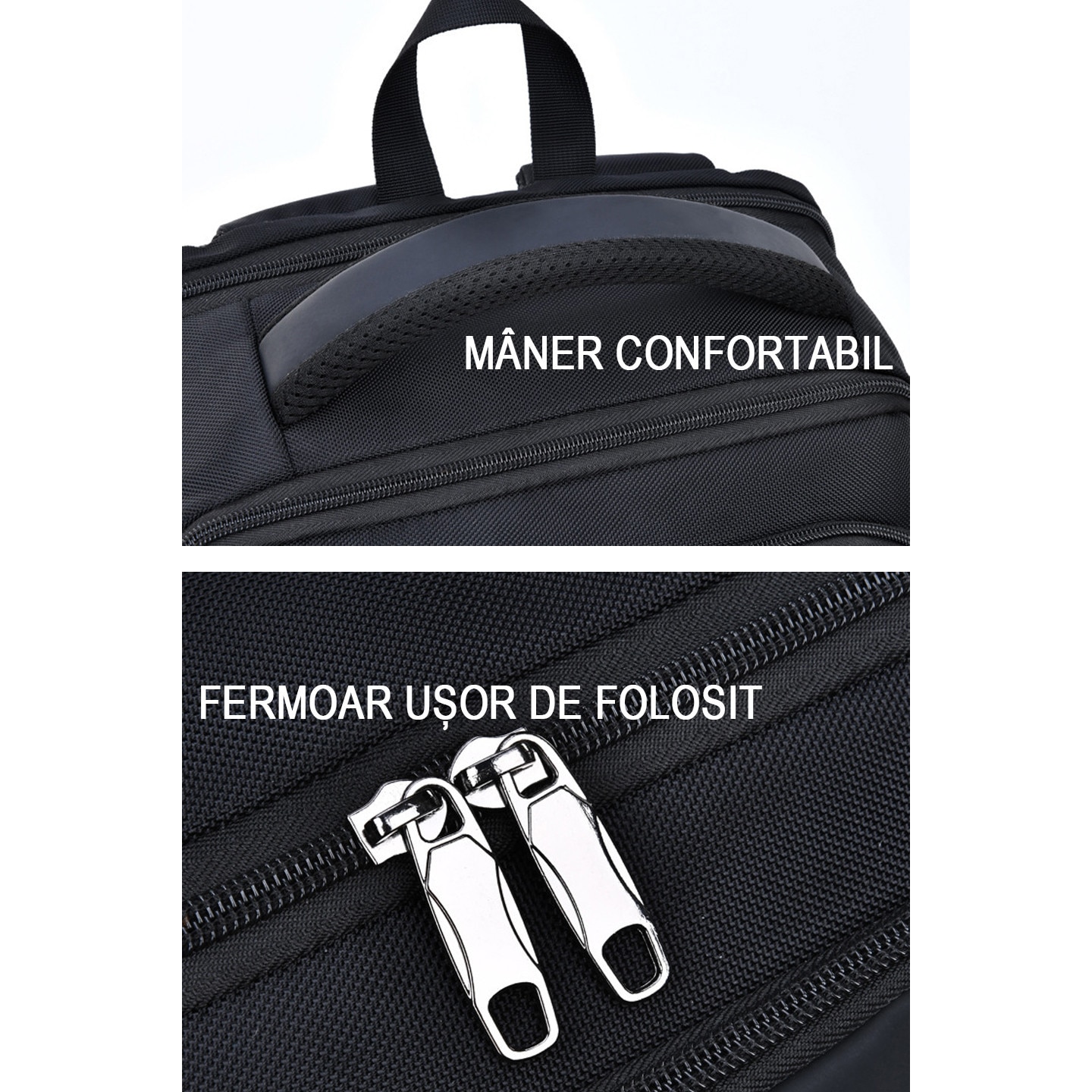 Geanta pentru laptop de 16, 2 inch, rucsac de birou de mare capacitate, rucsac de calatorie cu mai multe compartimente, rucsac pentru navetisti, echipat cu porturi duale Type-C si USB-A, material impermeabil, dimensiuni 45*30*17 cm, negru