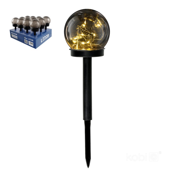 Napelemes LED GLOBE leszúrható kerti lámpa 3000K IP44 LED2B, 0, 12W, meleg fehér, CRI≥70, KOBI-004494