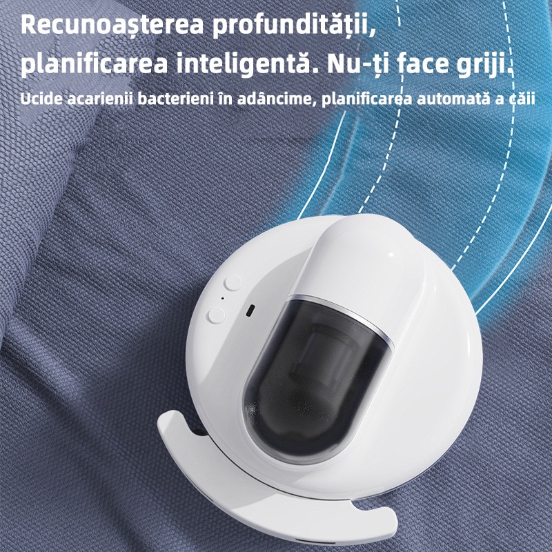 VeniSymlis® Aspirator antiacarieni automat ZNCMY-023 fara fir, UVC sterilizare, 7500Pa aspiratie, vibratie puternica, 3 moduri, incarcare Type-C