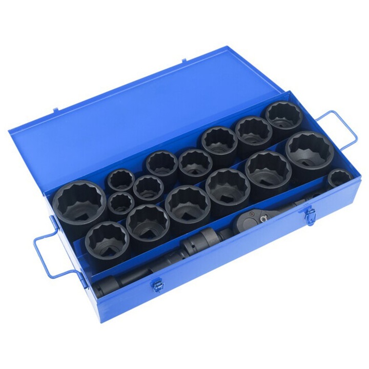 Nagyméretű szerszámkészlet kofferben 21db 12szögű 1" 30-80mm M Pro-Tech TOOLS 00657