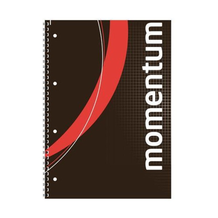 Caiet spiralat, A4, dictando, 90 file, perforat, perforat, VICTORIA, "Momentum"