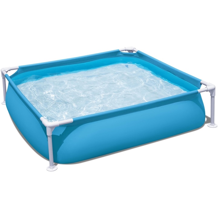 Piscina Copii Bestway cu Cadru Metalic, 122x122x30 cm, 365 L