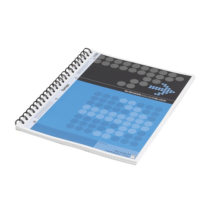 Caiet spiralat A4, 70 file liniate perforate și perforate Fornax 10310