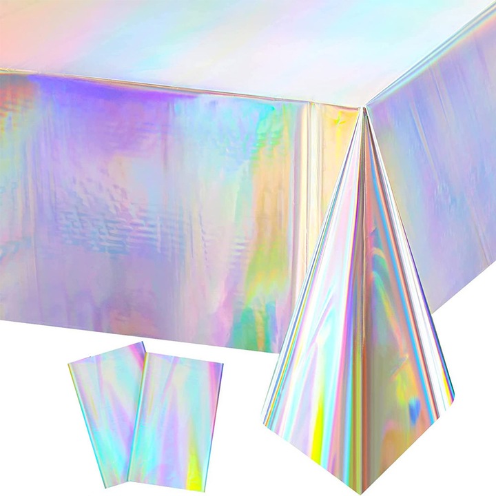 Holografikus asztalterítők, 2 darabos szett, műanyag, 137x274cm, többszínű