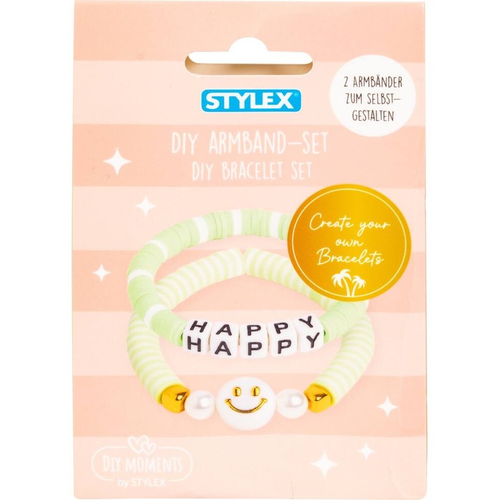 Set creatie 2 bratari Stylex, verde pastel, 3 ani+