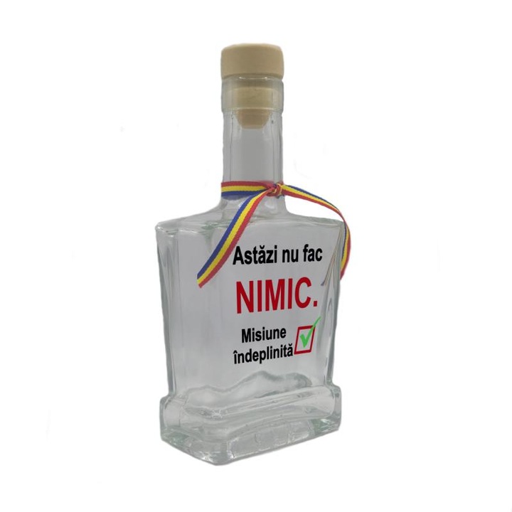 Ma ma semmit nem csinálok, üvegpalack üzenettel, lapos, szuvenír ajándékbolt, 500 ml, divgs179 29 modell
