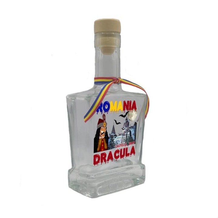 Dracula Románia, üveg üzenettel, lapos szuvenír ajándékbolt, 500 ml, divgs179 26 modell