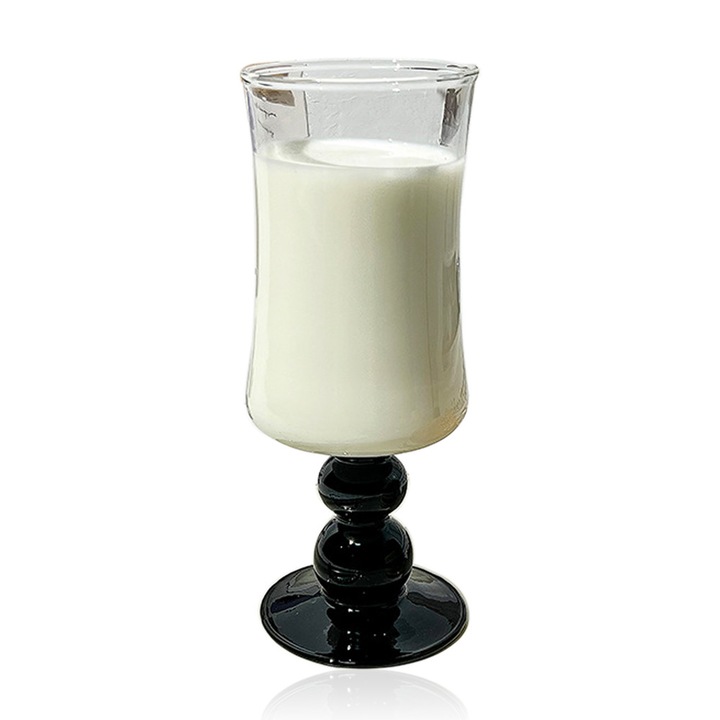 Vintage borospohár, átlátszó üveg, 400ml, fekete