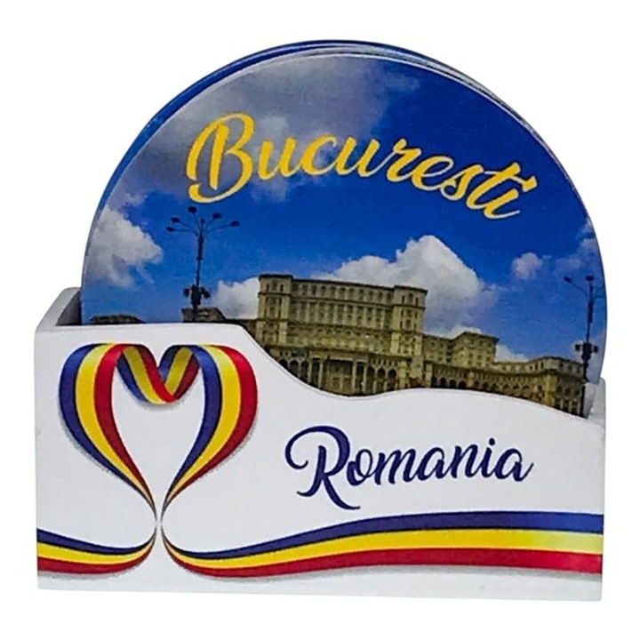 Románia 6 db poháralátét készlet, Románia szuvenír, 366j modell