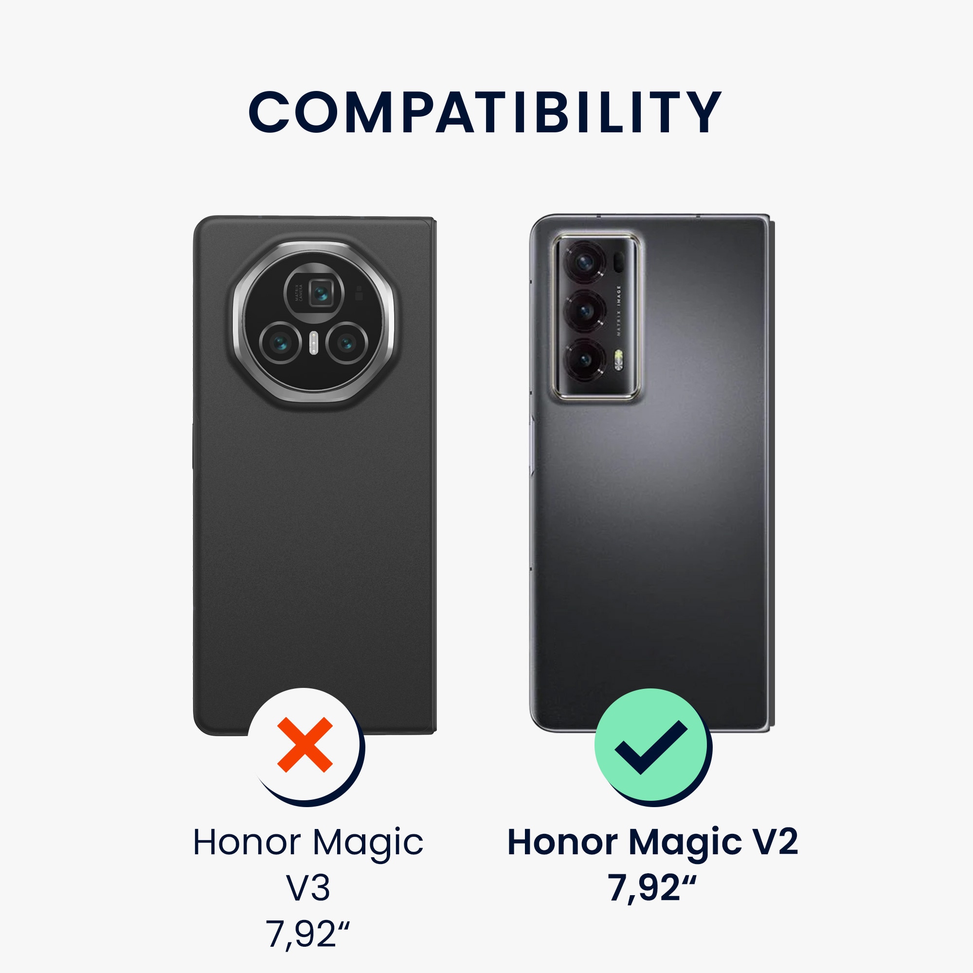 Husa Kwmobile pentru Honor Magic V2, protectie la socuri, piele ecologica, negru