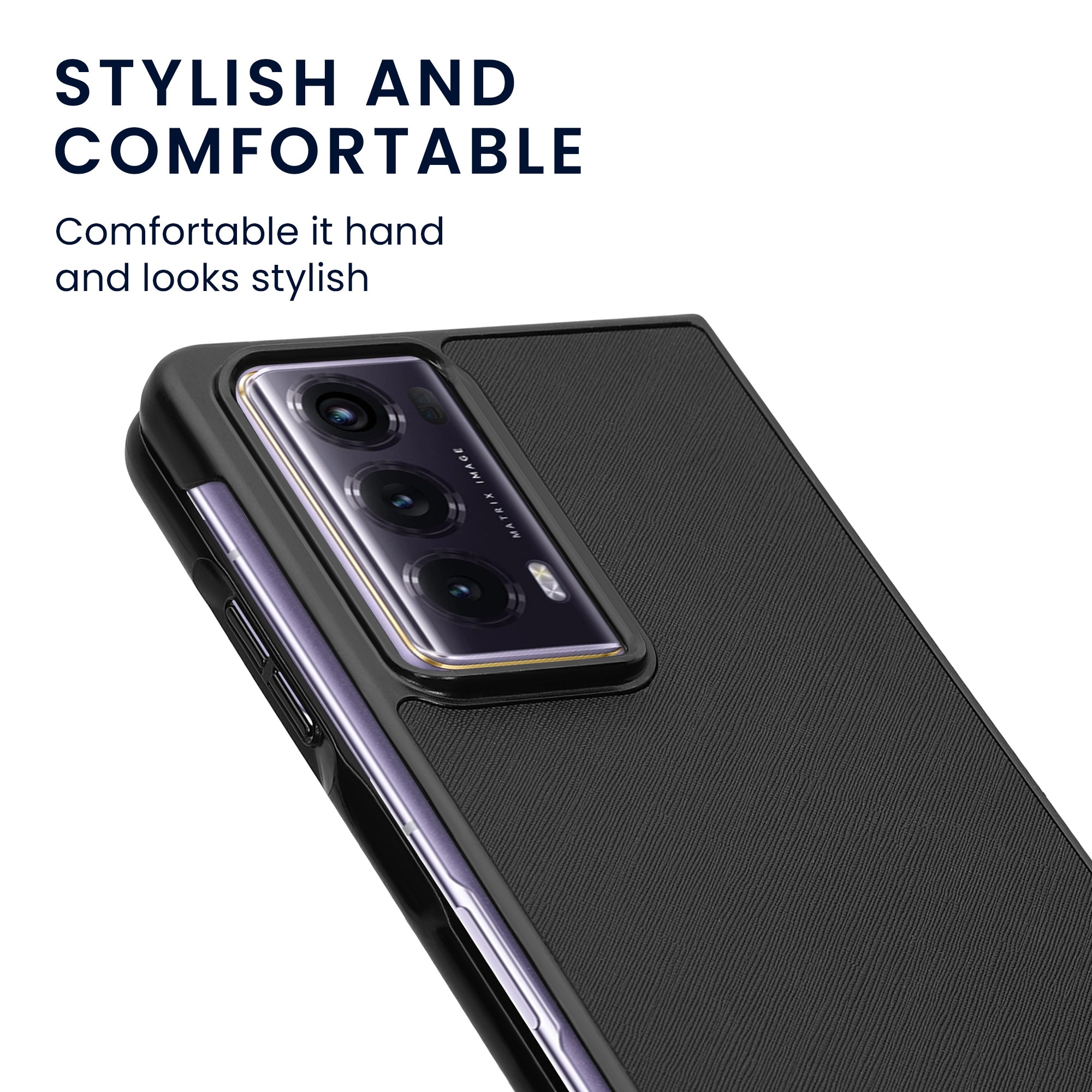 Husa Kwmobile pentru Honor Magic V2, protectie la socuri, piele ecologica, negru