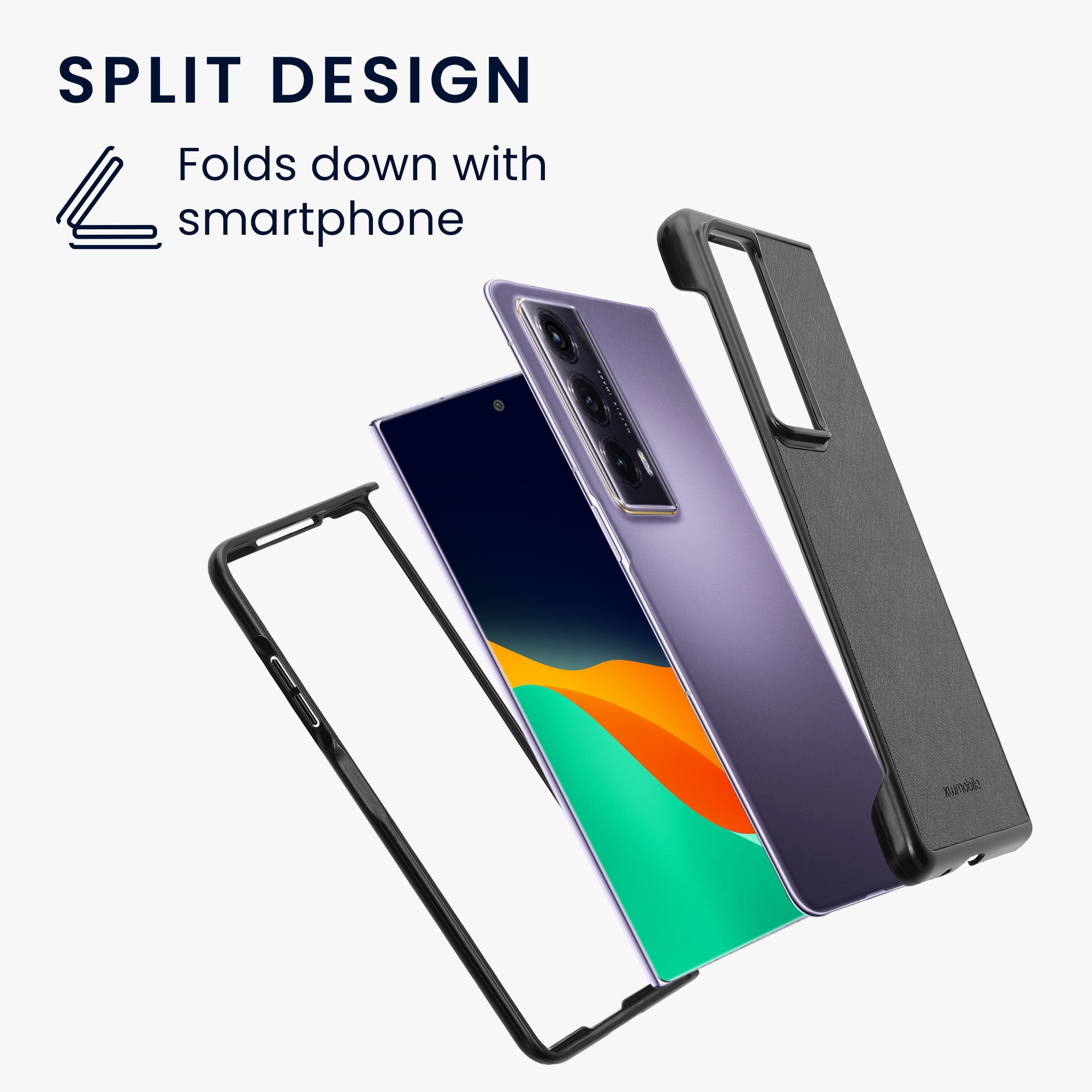 Husa Kwmobile pentru Honor Magic V2, protectie la socuri, piele ecologica, negru