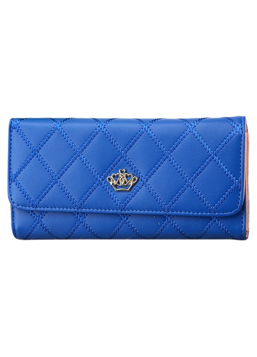 Női PU bőr clutch táska, kompakt, fekete