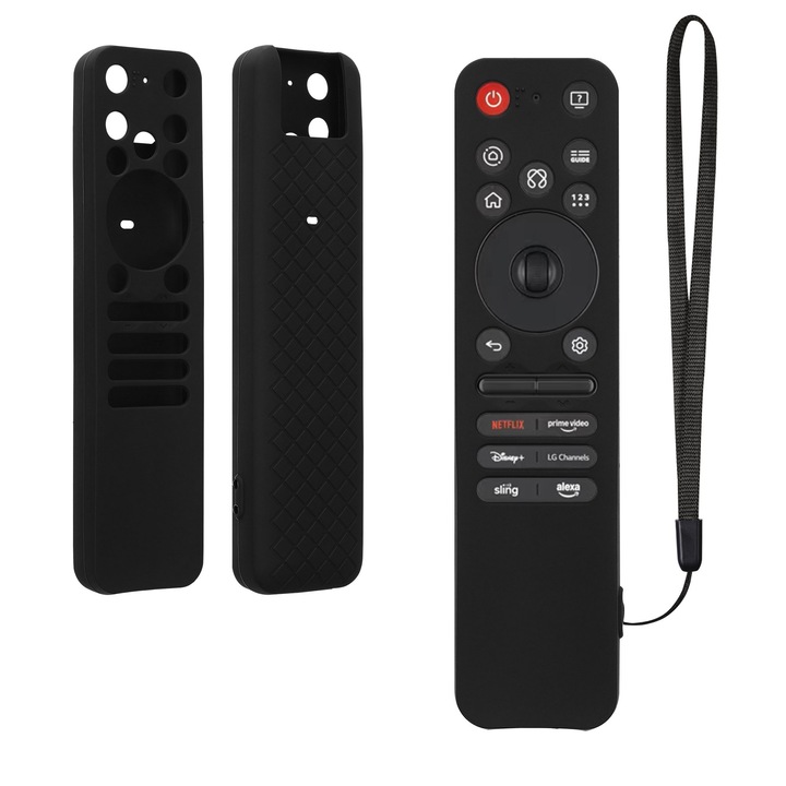 Husa telecomanda Kwmobile pentru LG MR25GA, anti-alunecare, silicon, negru