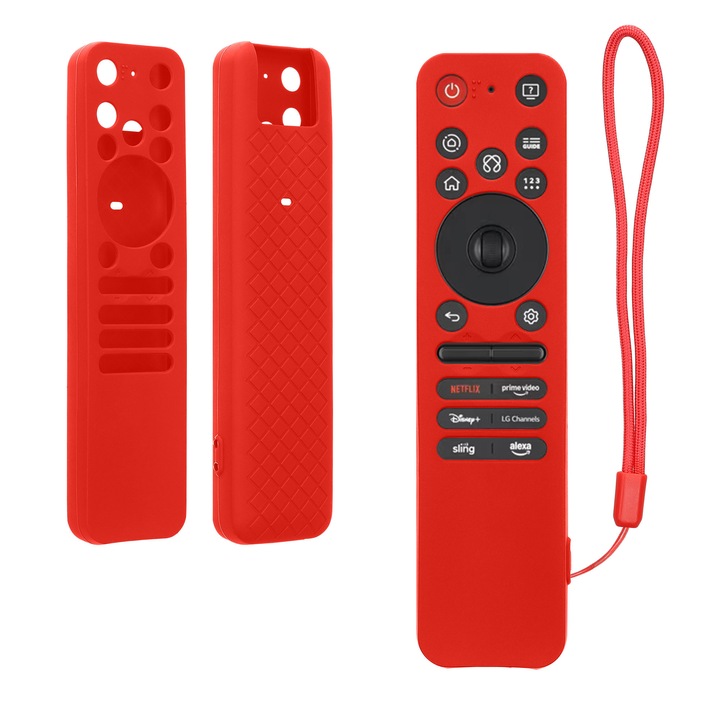 Husa telecomanda Kwmobile pentru LG MR25GA, anti-alunecare, silicon, rosu