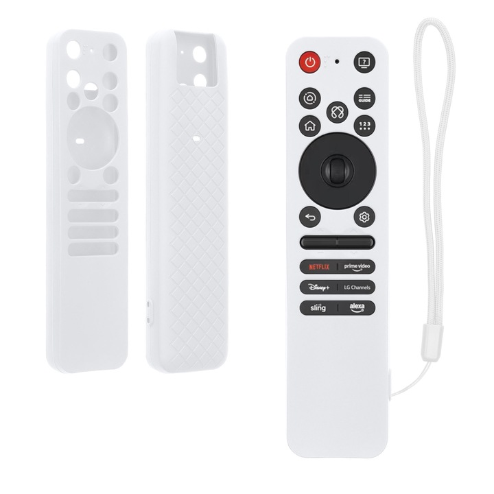 Husa telecomanda Kwmobile pentru LG MR25GA, anti-alunecare, silicon, alb
