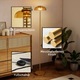 Lampa LED de podea living, Aiorber, lumina calda 3000K, comutator picior, 134cm, design modern, finisaj auriu