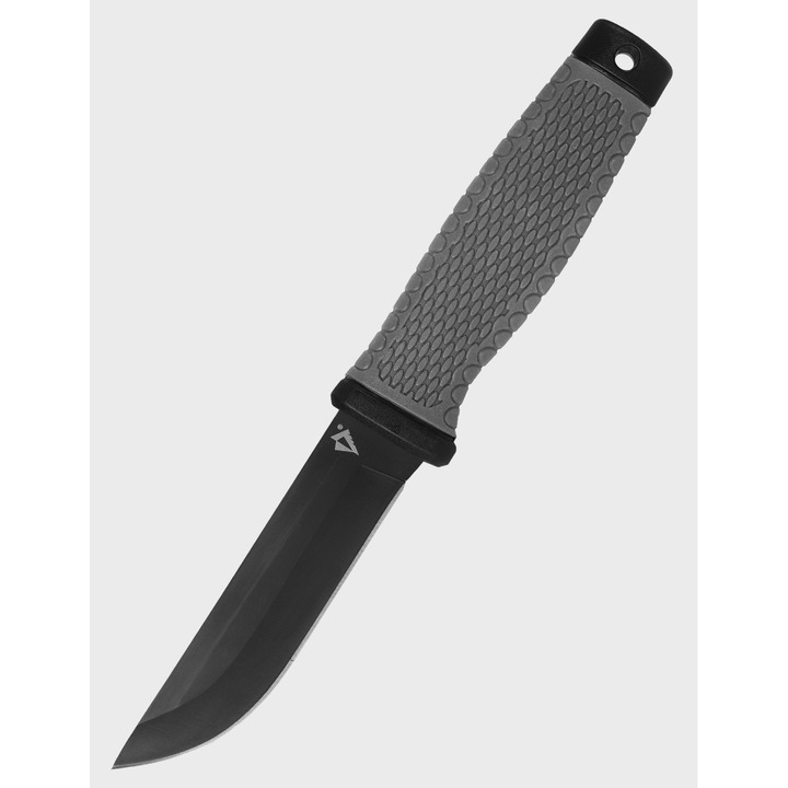 Cutit Tactic Militar, Dominator Uc, Ghost Cutter Cu Teaca, 23 cm, 147 g, Negru Gri, Otel Inoxidabil 440 Plastic, Lama Drop Point Cu Strat Antireflex, Prindere Molle, Echipament Solid Ideal Pentru Supravietuire Camping Si Sarcini Outdoor Grele