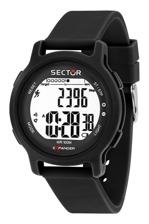 Sector, Digitális karóra műbőr szíjjal, Fekete