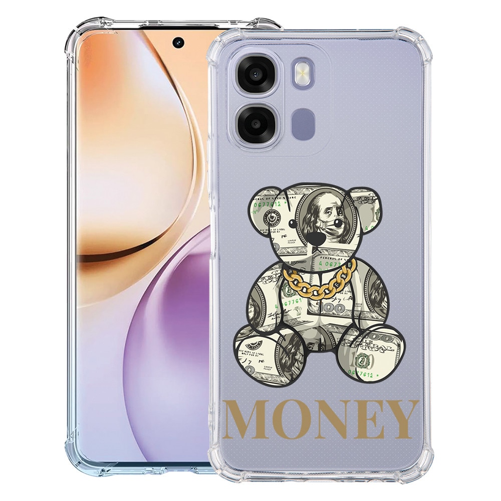 Intelli® Husa Anti Shock Compatibila cu OPPO A6 / A6X / A6S, Teddy Bear Money, Protectie Camera, Rezistenta la uzura, 3156785 AS 1549