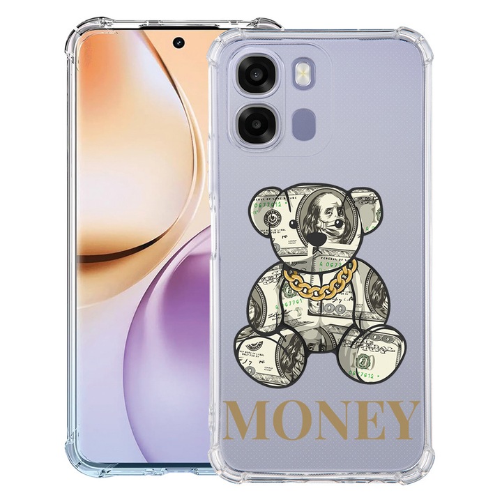 Intelli® Husa Anti Shock Compatibila cu OPPO A6 / A6X / A6S, Teddy Bear Money, Protectie Camera, Rezistenta la uzura, 3156785 AS 1549