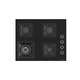 Pachet incorporabil cuptor electric LN 605 Blk Venetia si plita gaz sticla neagra VIVA CRY 60, Studio Casa 65 l, grill, termostat, programator digital, clasa A, inox/negru