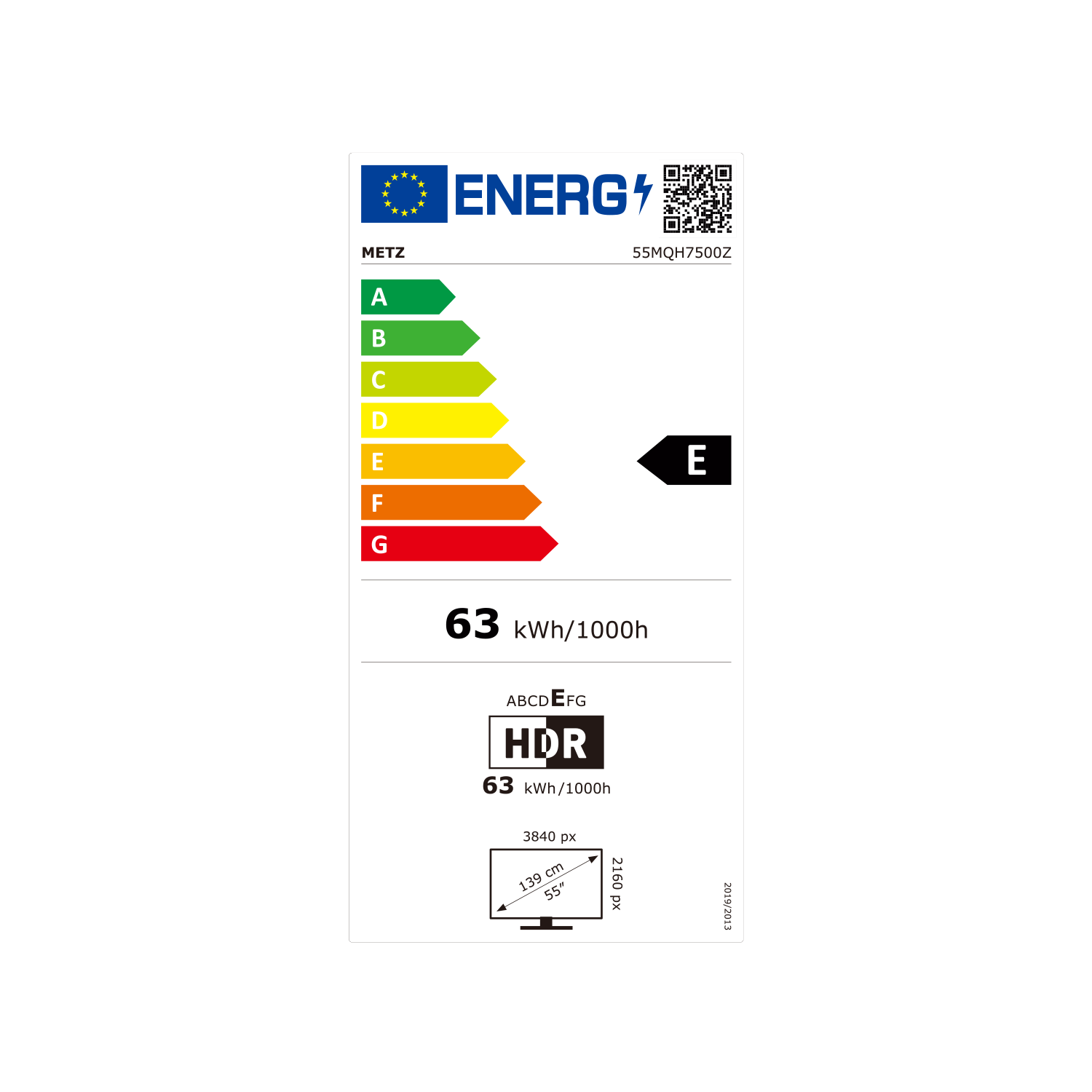 Televizor METZ QLED 55MQH7500Z, 139 cm, Smart Google TV, 4K Ultra HD, Clasa E (Model 2026)