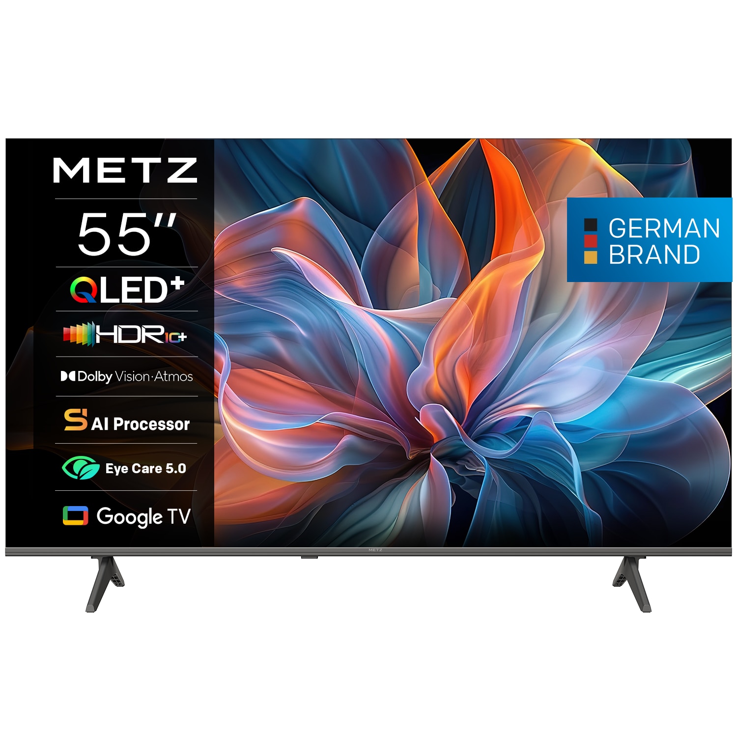 Televizor METZ QLED 55MQH7500Z, 139 cm, Smart Google TV, 4K Ultra HD, Clasa E (Model 2026)