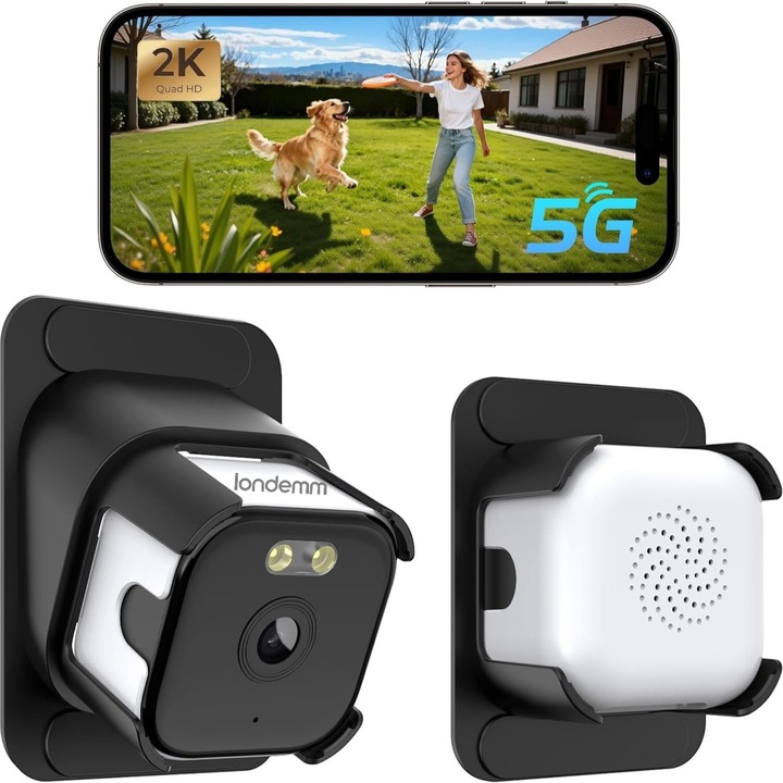 LONDEMM® Ablakmegfigyelő Kamera, 2K 3MP, Kétsávos WiFi 2.4G/5.8G, Színes Éjjellátó + IR, AI Érzékelés, Kétirányú Hang, Sziréna, Ablakra Szerelhető, Alexa, microSD 256GB, Cloud, Fehér