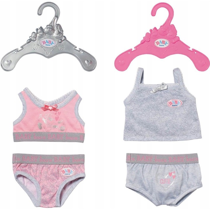 Lenjerie Baby Born 2 piese 43 cm, originala, pentru fetite